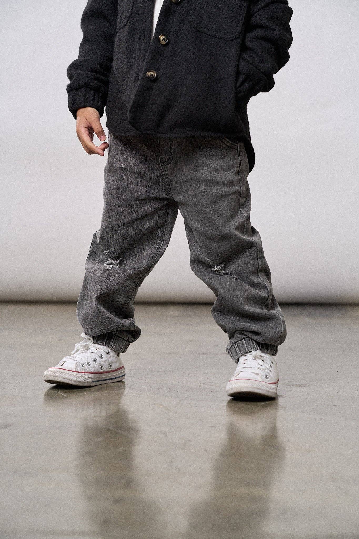 Little Bipsy - Vente Jean – enfant - Jogger en denim décontracté et usé - Gris2