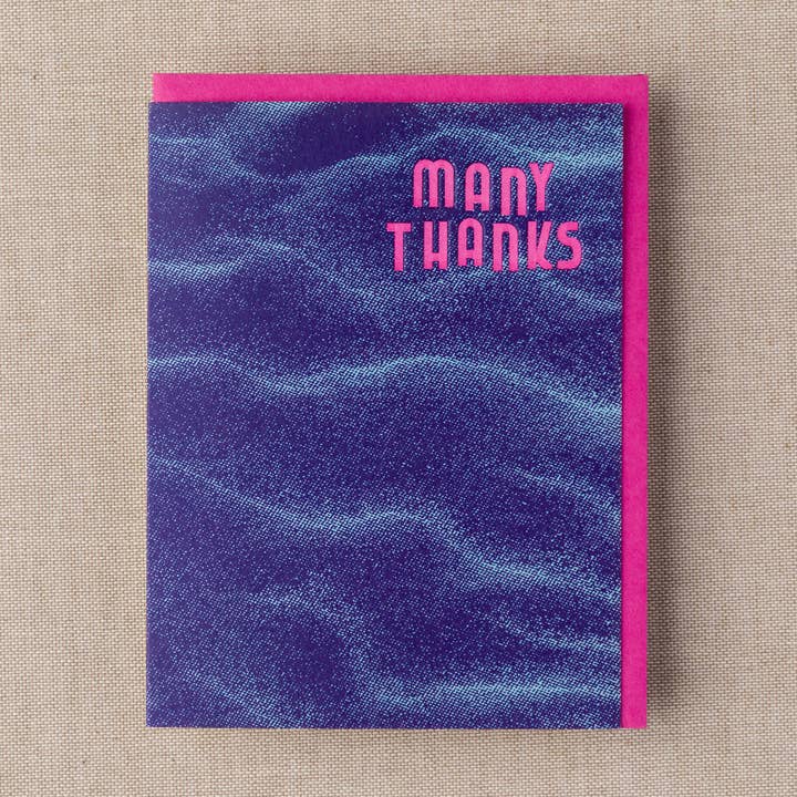 Carte de remerciement Blue Waves pour la vente par Pinecrest Printery