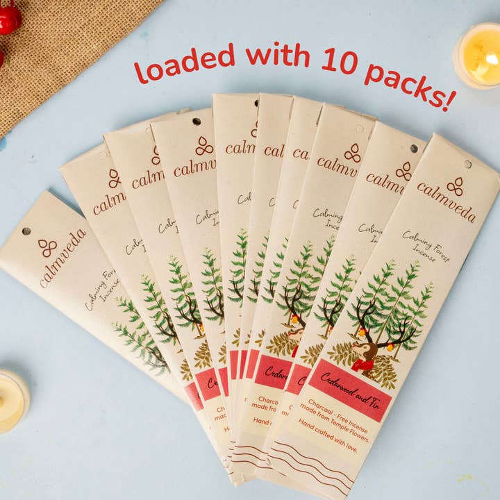 Calmveda Incense & Aromatherapy - Vendita all'ingrosso Incensi - Espositore di Incenso Cedro Abete (10 x 12 Bastoncini) Senza Carbone2