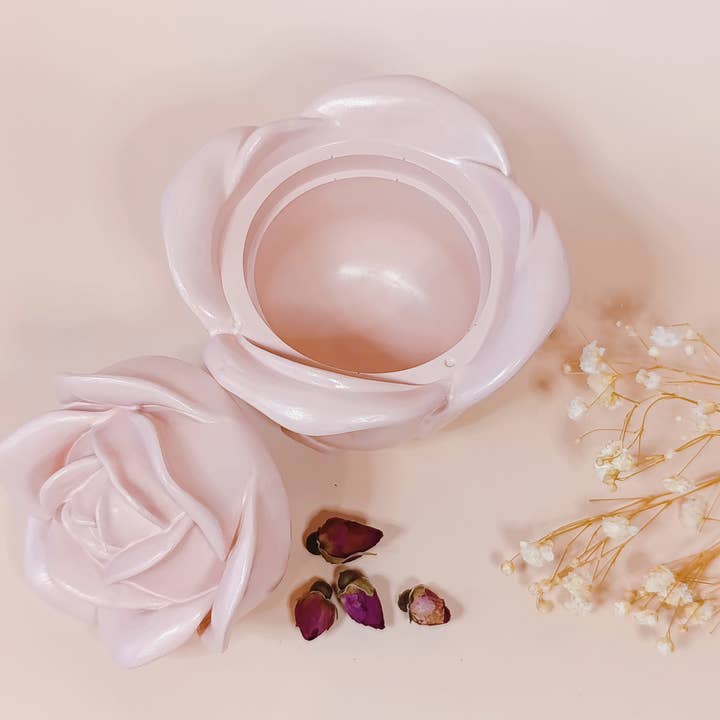 Interstellaire Créations - Wholesale Candle Holder - Empty mineral resin candle holder Pink, pink candle holder4