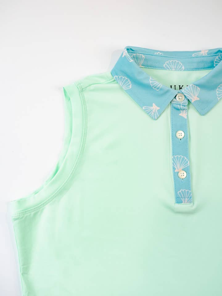 Women's Shell Polo for wholesale by Fluke Apparel Company