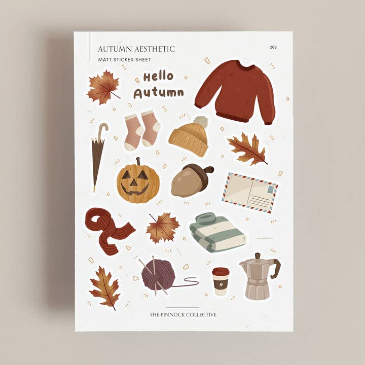 The Pinnock Collective (Duty Paid) – wholesale Sticker – Autumn & Fall Themed Planner Sticker Sheet0