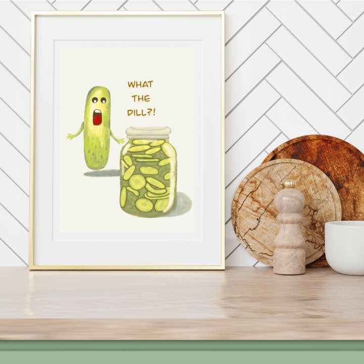 Humorous Dill Pickle Digital Art Print for wholesale by bJenuineCo