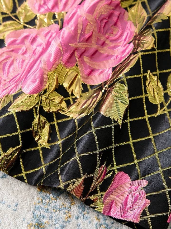 Black DR903Y Handmade Beaded Embossed Sleeveless Elegant Dress for wholesale on Faire8