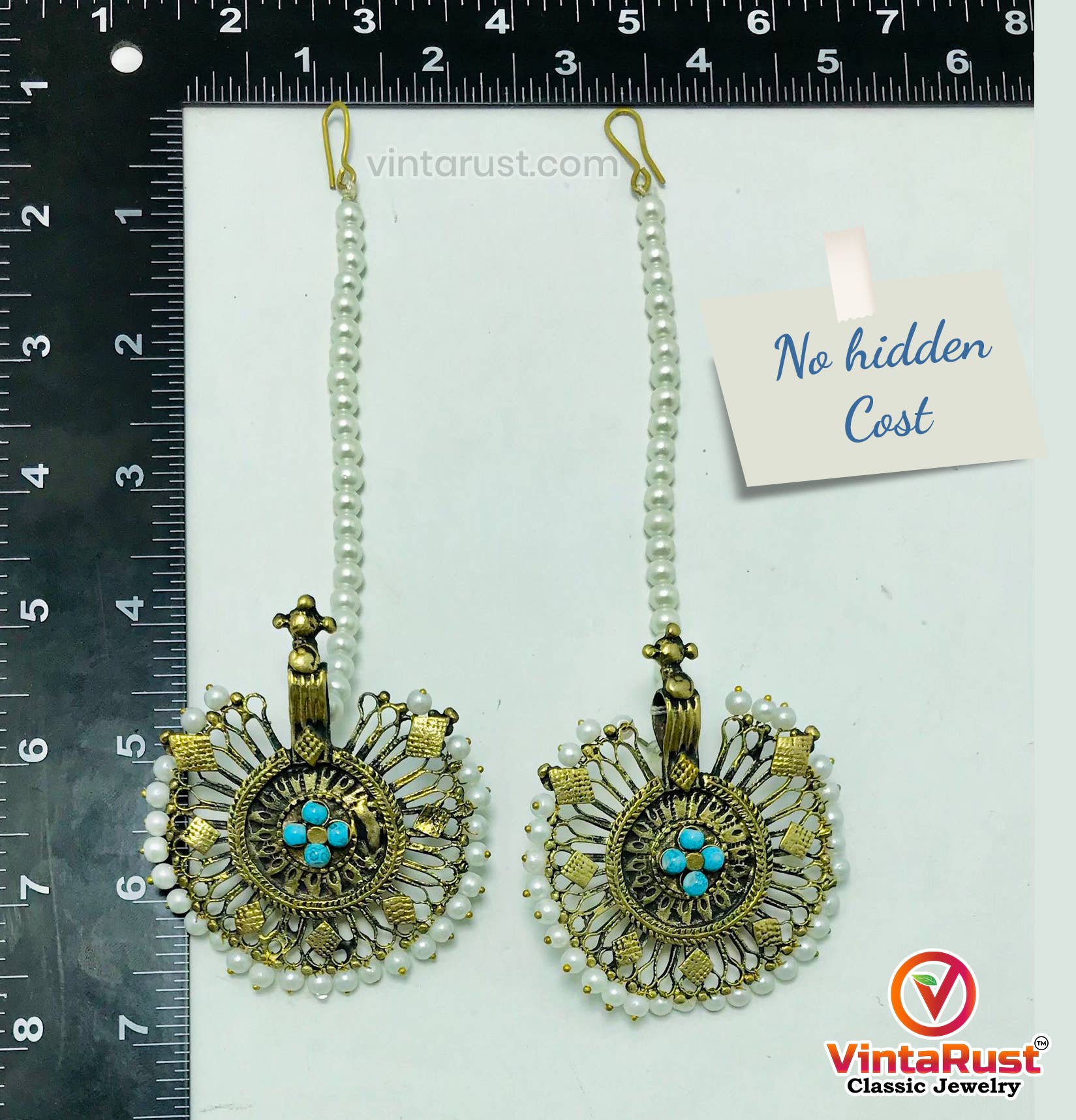 vintarust - Vente Parures de bijoux - Parure de bijoux Tribal avec perles et grand motif doré7