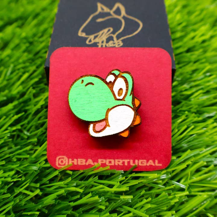 Colorful Super Mario Inspired Wood Pin, Geek Retro Gamer for wholesale by Herbs&Belles