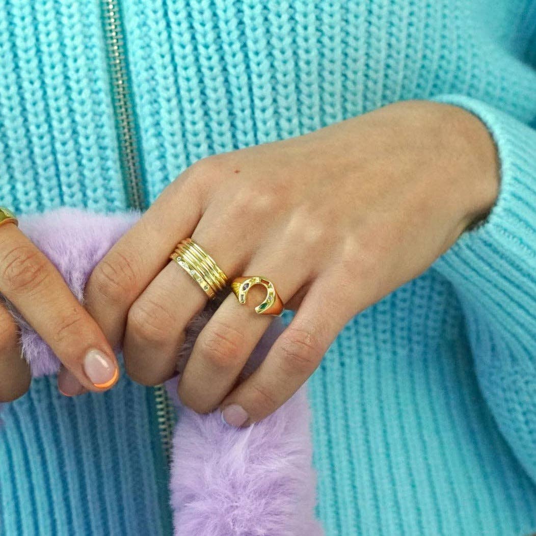 Junk Jewels Ltd – wholesale Signet ring – Kaleidoscope Lucky Charm Signet Ring7