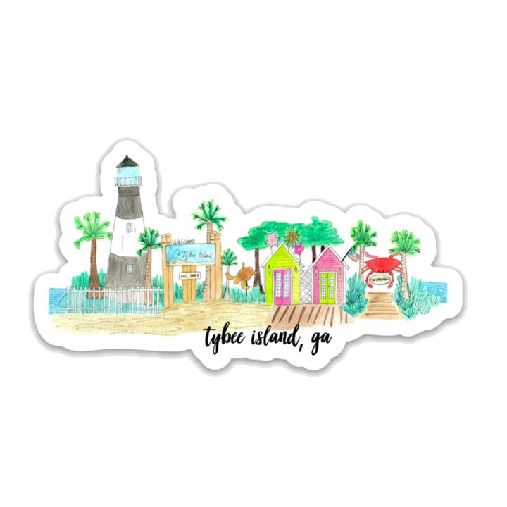 Tybee Island GA Sticker for wholesale by Island Haus Co