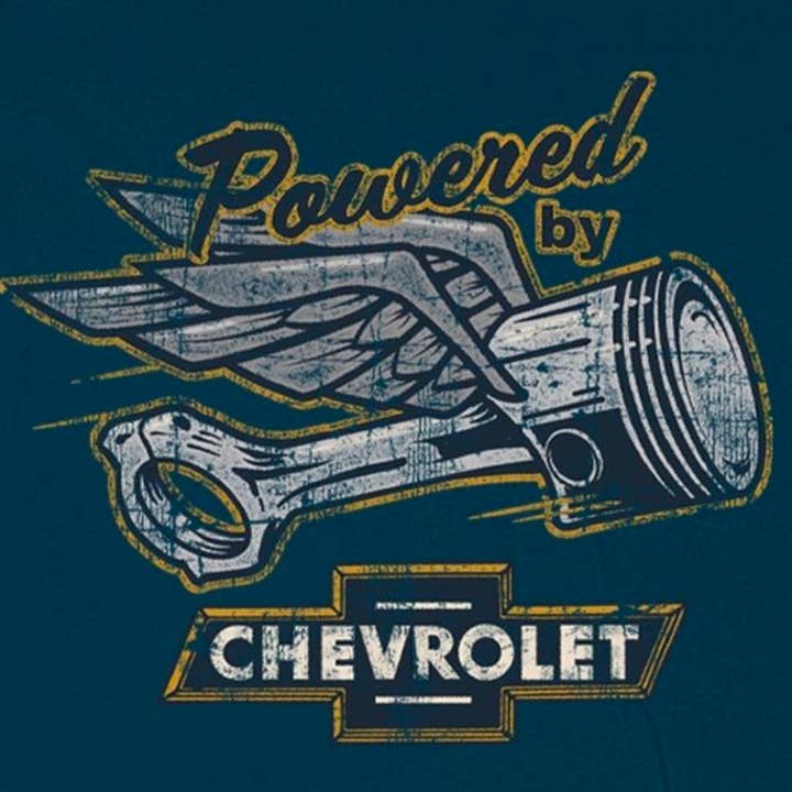 Vintage Goods Apparel - Wholesale Screen Printed T-Shirt - Men's - Chevy Powered Piston Garage1