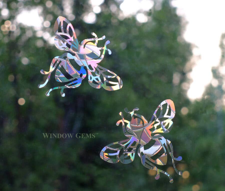 Window Gems - Wholesale Suncatcher - HoneyBee Window Decals  Prismatic Suncatchers protect birds3