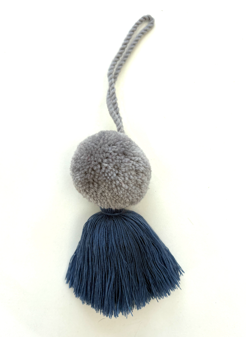 PomPom Galore – wholesale Ornament – Pom and Tassel- Denim0