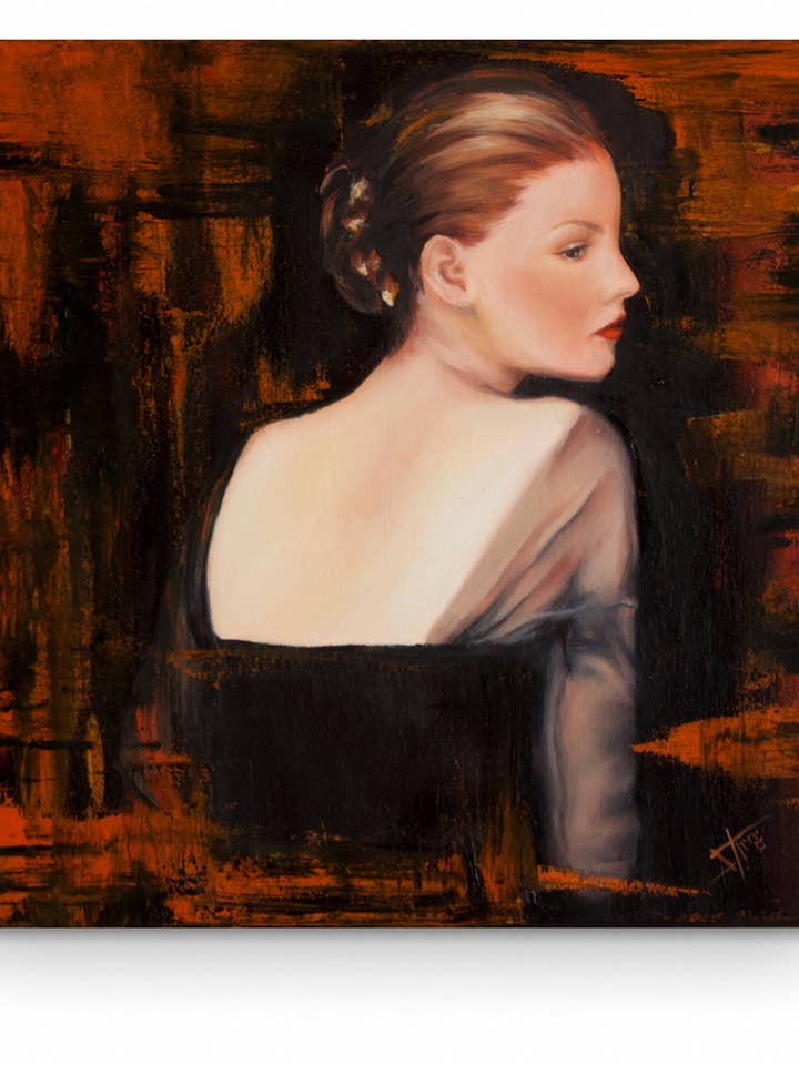 Ritratto Accademico, Olio su Tela, Bagliore Serale per la vendita all'ingrosso da parte di SamArtisan