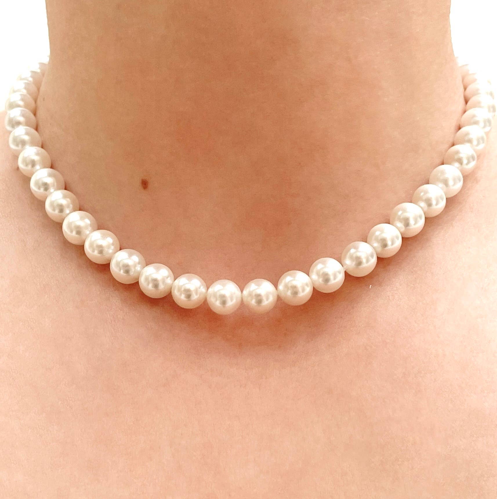 Blueyejewelry - Wholesale Beaded/Pearl Necklace - Pearl Necklace -  4 mm 6 mm 8 mm Shell Pearl Choker 7