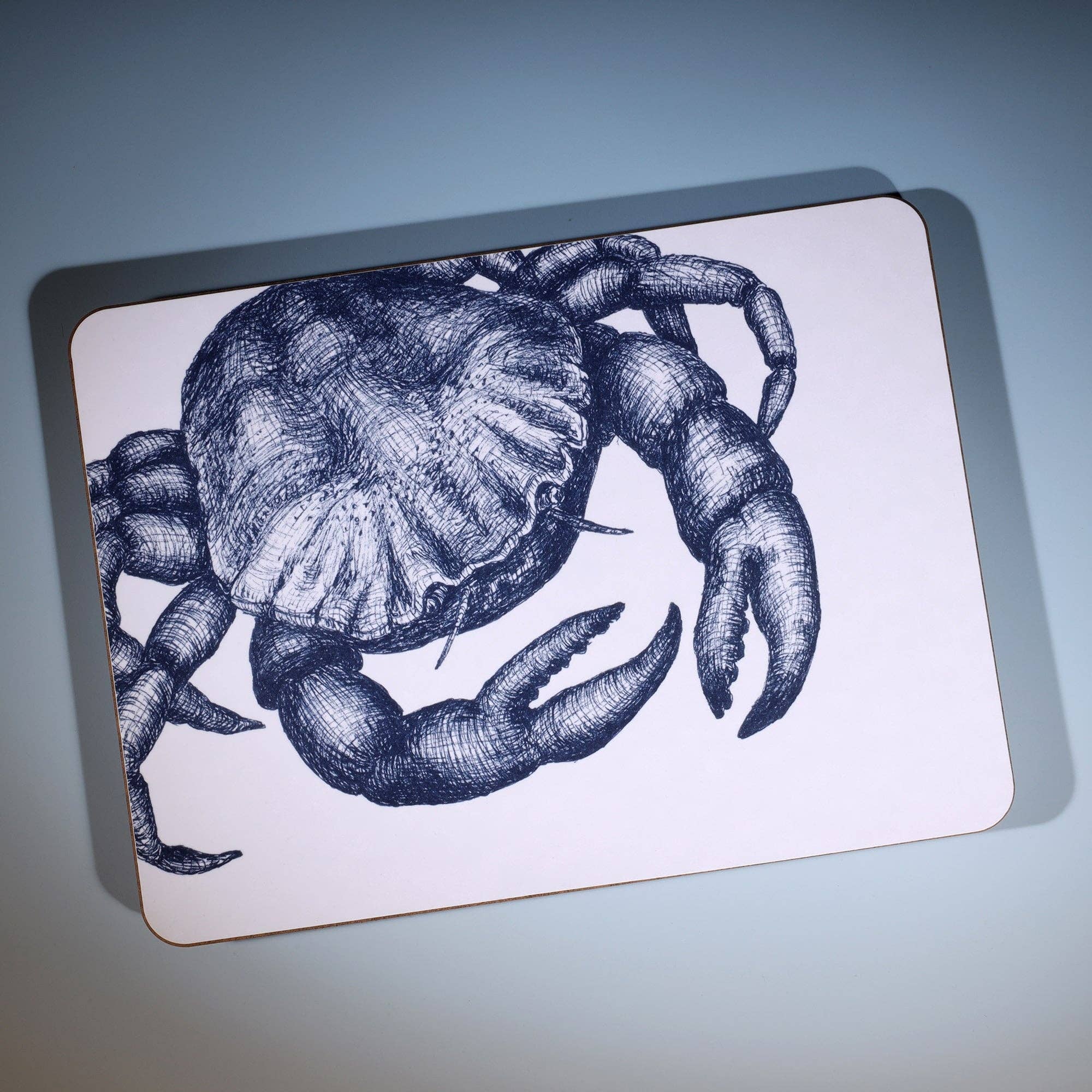 Cream Cornwall – wholesale Placemat – Blue And White Crab Design Placemat1