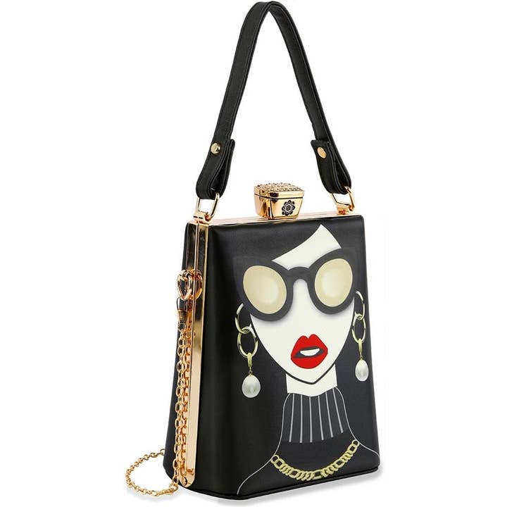 Multi Retro Art Deco Design Petite Hand Tote for wholesale on Faire