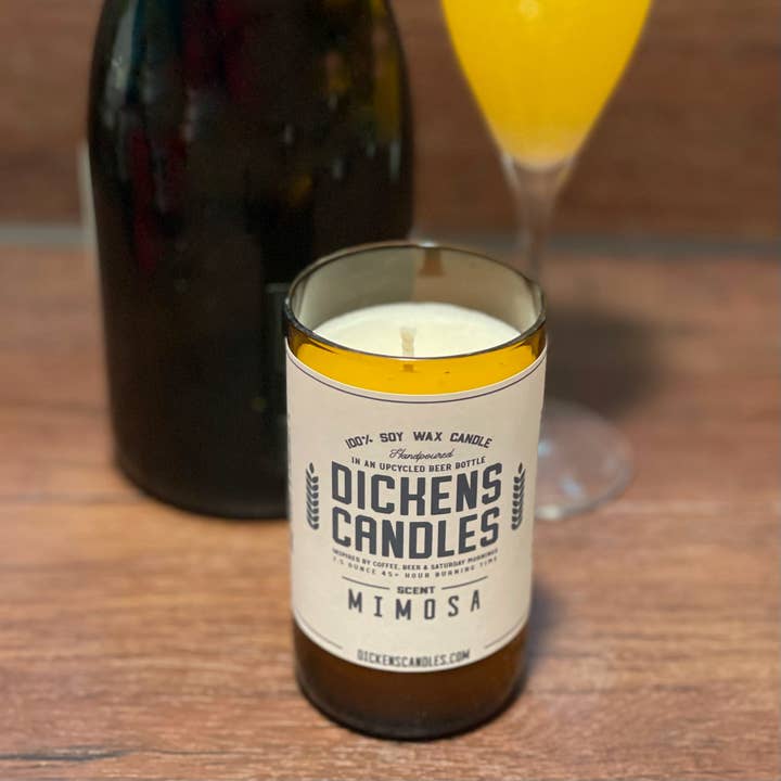 Mimosa Citrus Scented Jar/Filled Candle for wholesale by Dickens Candles