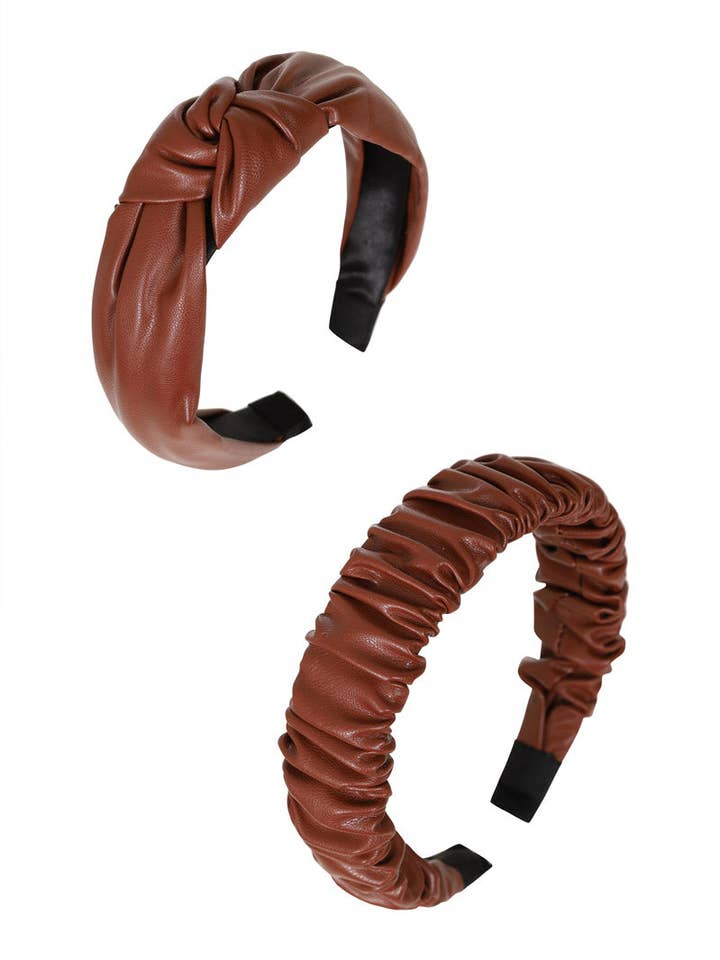 Hårbøjler med læderlook, 2-pak for engroshandel hos HotSquash