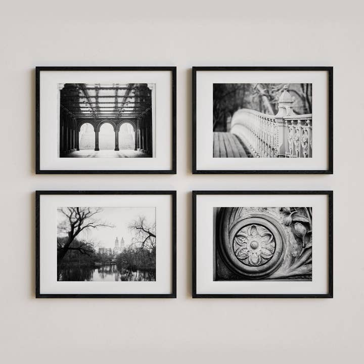 Scènes de New York en noir et blanc | Ensemble de 4 tirages d'art pour la vente par Lisa Russo Fine Art