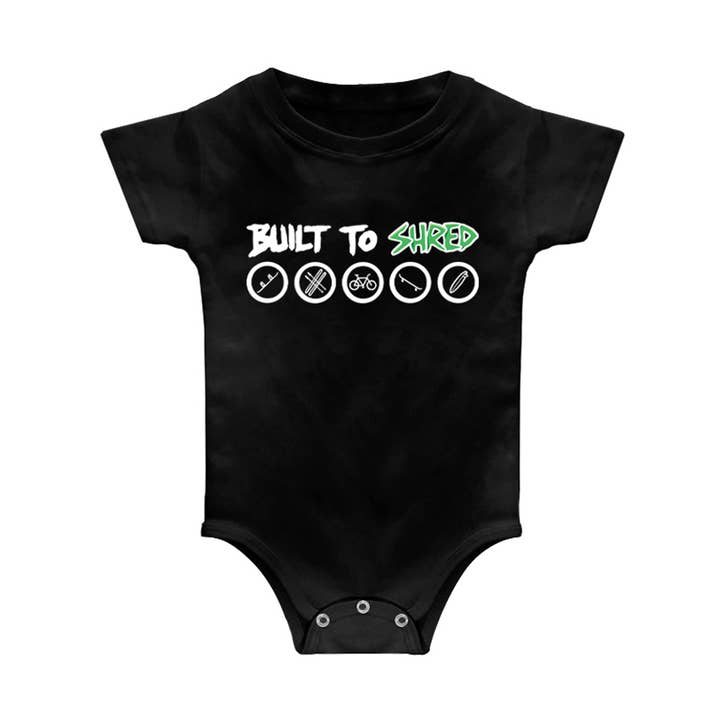 Built To Shred Onesie | Black ๐ฒ for wholesale by California Kids Collection