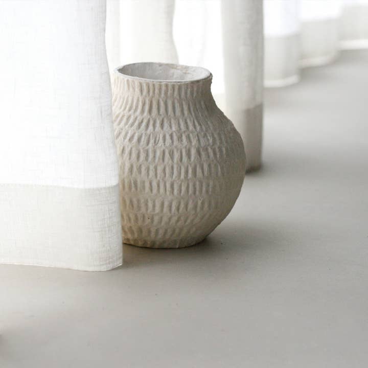 Matteurs - Wholesale Vase - Cotton Stone Vase Round - Dash 18cm5