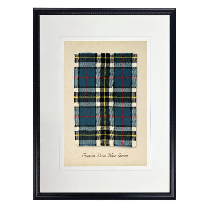 Mattet print af Thomson kjole blå tartan plaid for engroshandel hos Antique Curiosities Inc