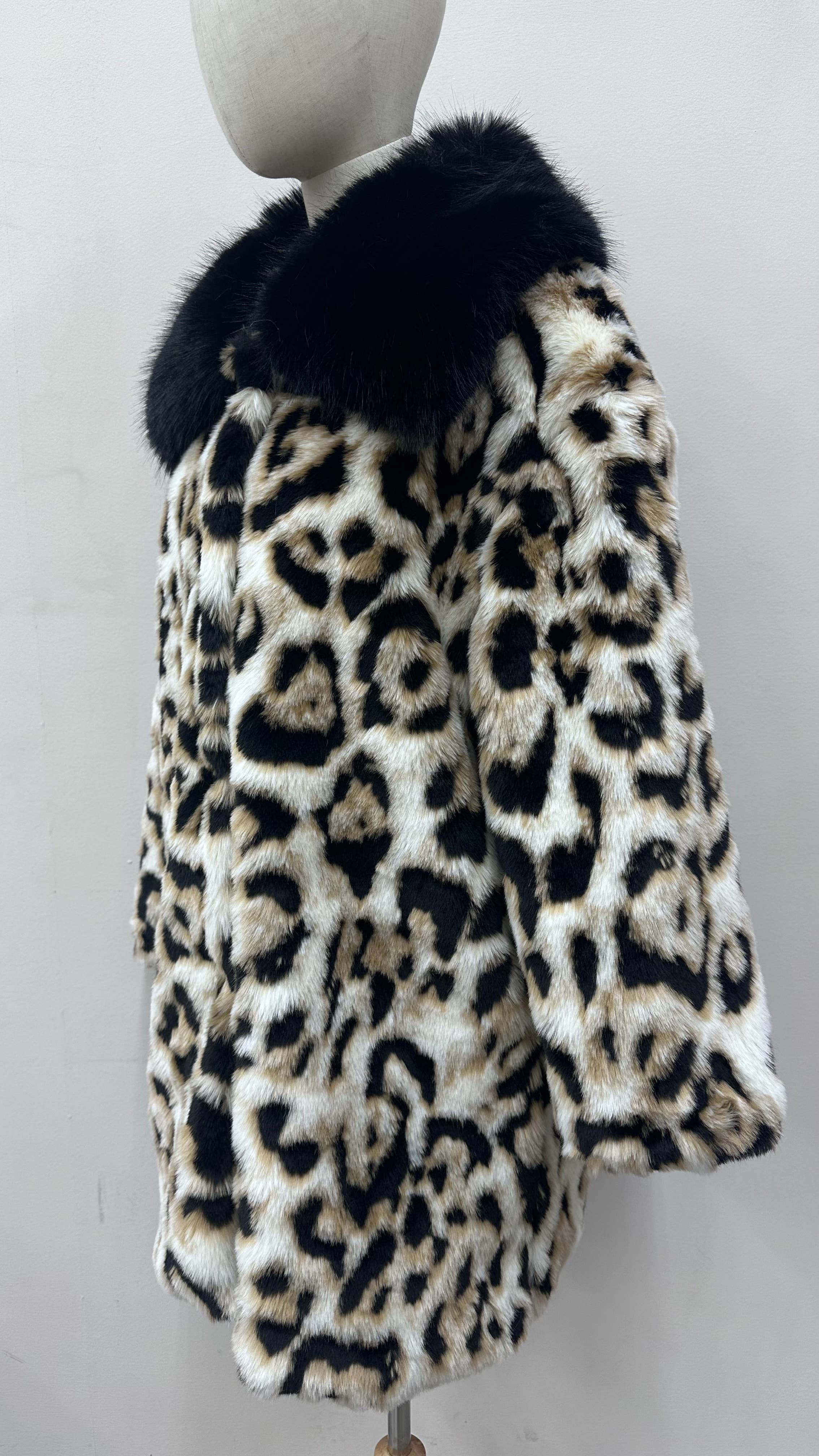 Beige SPOTTED FAUX FUR JACKET for wholesale on Faire4