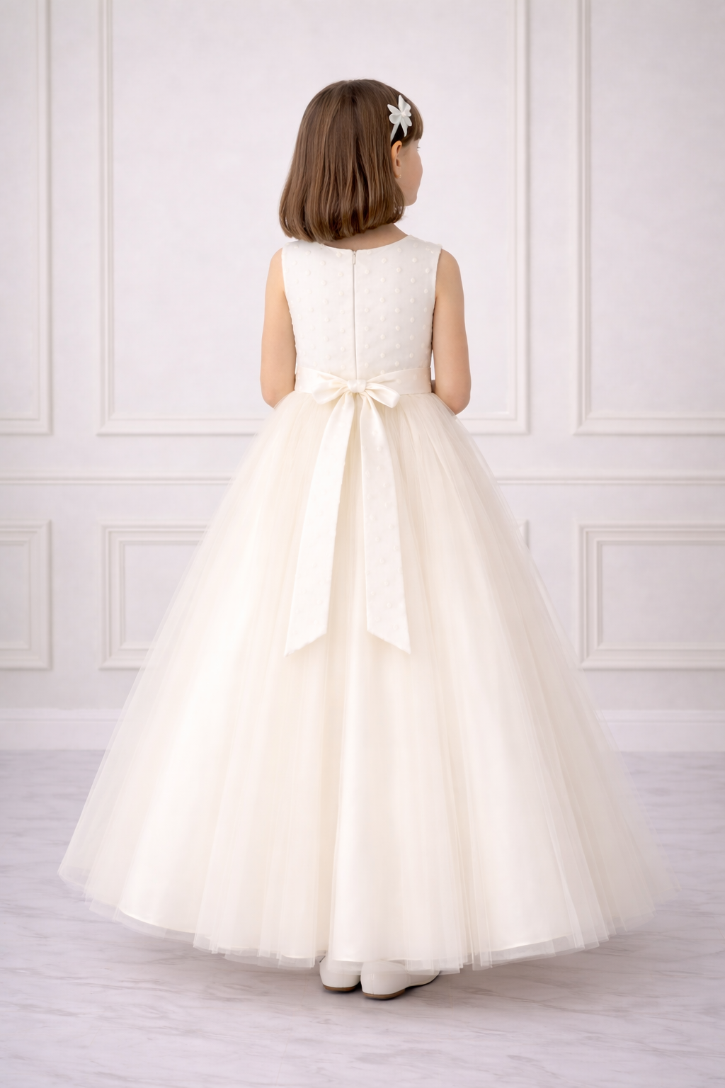 ivoire Robe ivoire élégante pour filles, robe de communion en vente sur Faire3