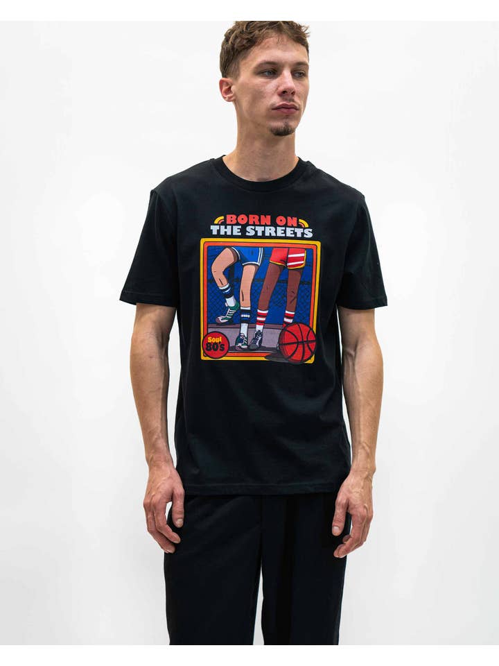 Black Born on the Streets Tee - Sport Basketball T-Shirt for wholesale on Faire3
