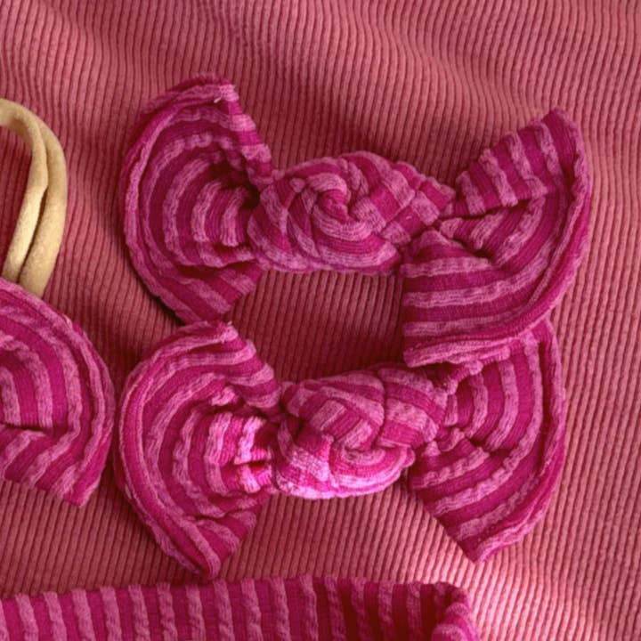 Dragon Fruit Wavy Ribbed BloomCLIPS or Nylon Headband for wholesale by Bloom Headwraps