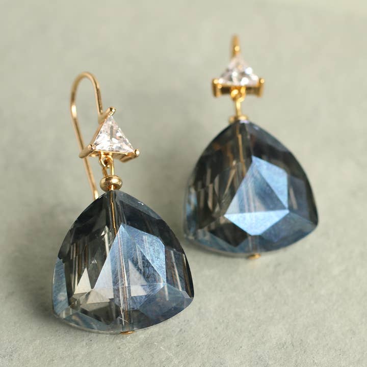 Orecchini Art Déco in Labradorite Blu Navy per la vendita all'ingrosso da parte di Silk Purse, Sow's Ear