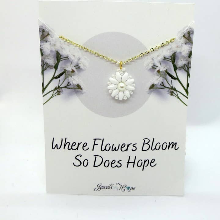 Jewels For Hope - Wholesale Pendant/Charm Necklace - Daisy Flower Necklace, Spring Pendant, Floral Jewelry1