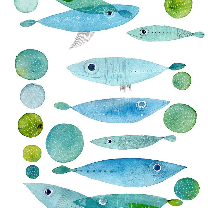 The Napking - Vente Torchons - Torchons de cuisine «Pesci Volanti», 100 % fabriqués en Italie