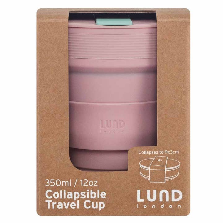 Lund Design House - Wholesale Insulated Mug/Tumbler - Collapsible Coffee Cup 12oz - Pink