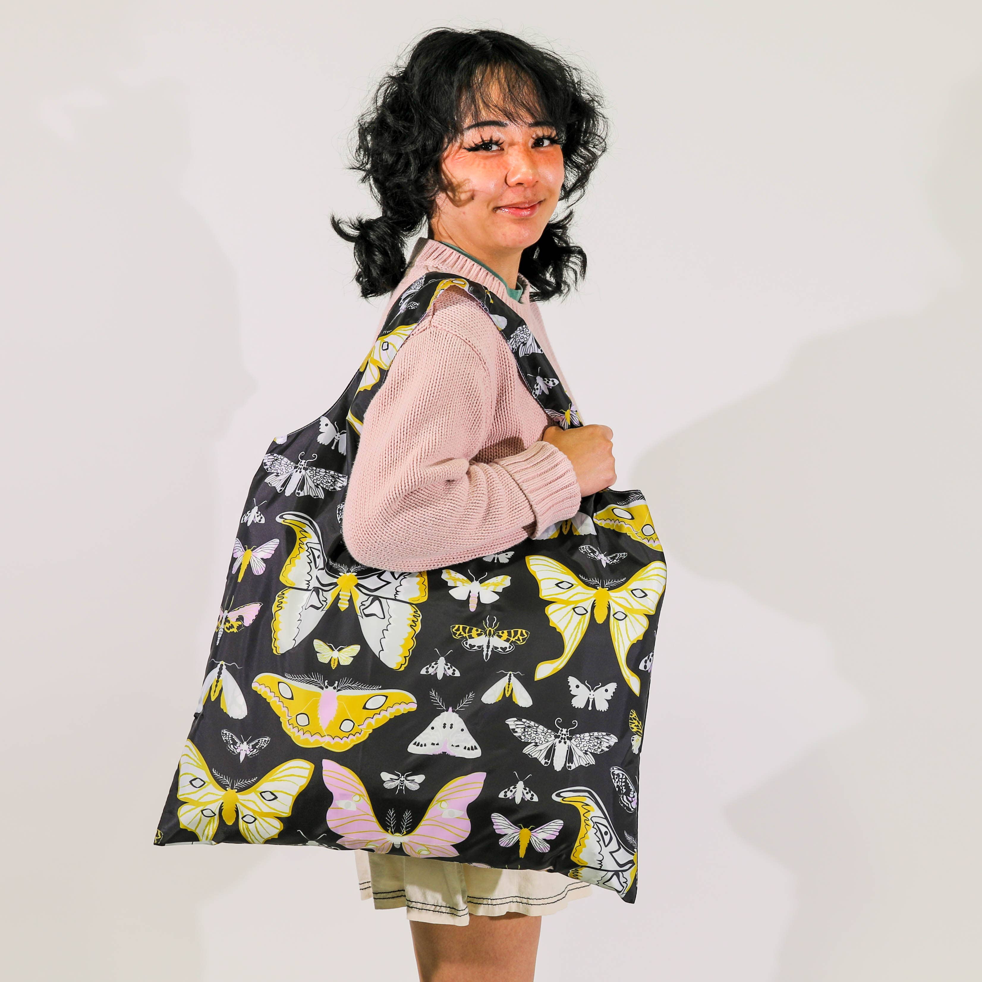 Yellow Owl Workshop - Wholesale Tote Bag - Women's - Moths Art Sack® by Banquet Workshop - Reusable Tote Bag4