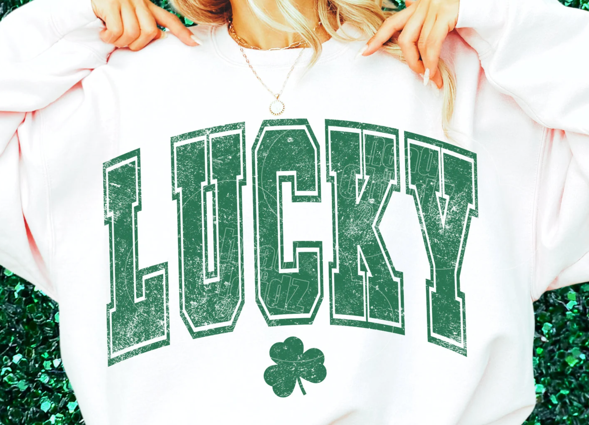 Kiki's Boutique - Venta al por mayor Sudadera estampada - Mujer - Sudadera con cuello redondo Lucky0