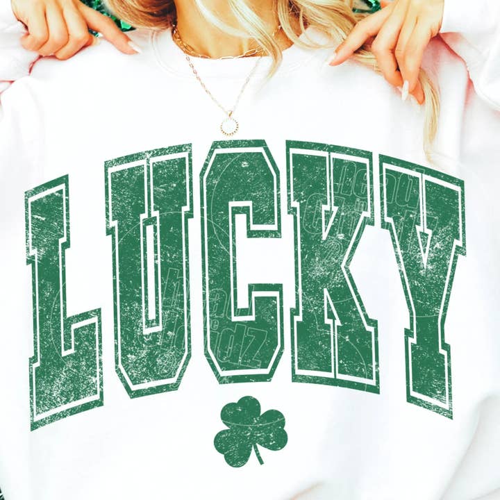 Kiki's Boutique - Venta al por mayor Sudadera estampada - Mujer - Sudadera con cuello redondo Lucky