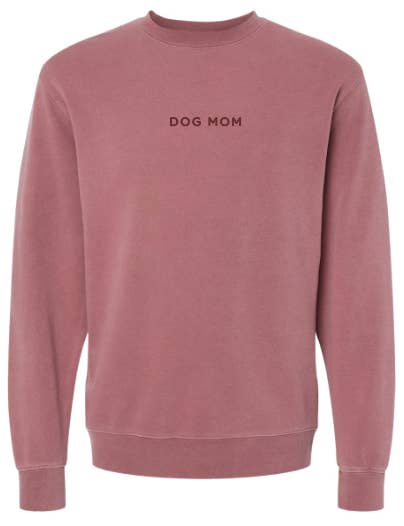 Jupmode - Vente Sweat-shirt – femme - Crew brodé Dog Mom (Pigment Maroon)