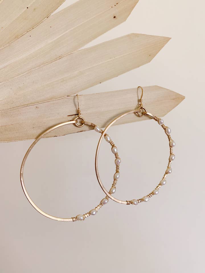 Classic Hoops | Pearl for wholesale by Eaarthbones Jewelry