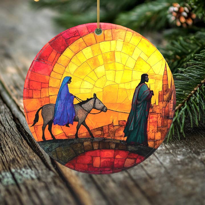 Peeping Tom's Cottage - Wholesale Ornament - Journey to Bethlehem Porcelain Christmas Ornament - Nativity Scene Decor - 2 Sided Holiday Keepsake