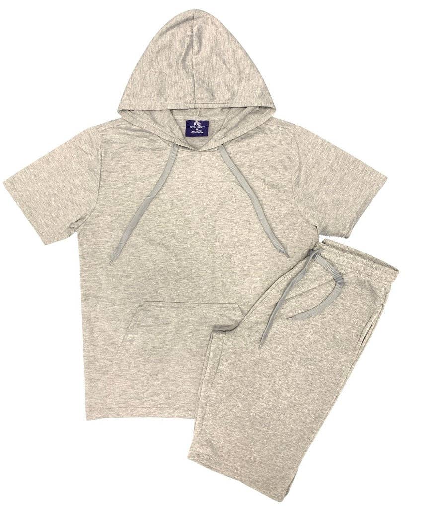 Royal Threads – Großhandel Loungewear-Set – Herren – 2-teiliges einfarbiges Shorts-Set in regulärer Passform für Herren, Sommeroutfit2