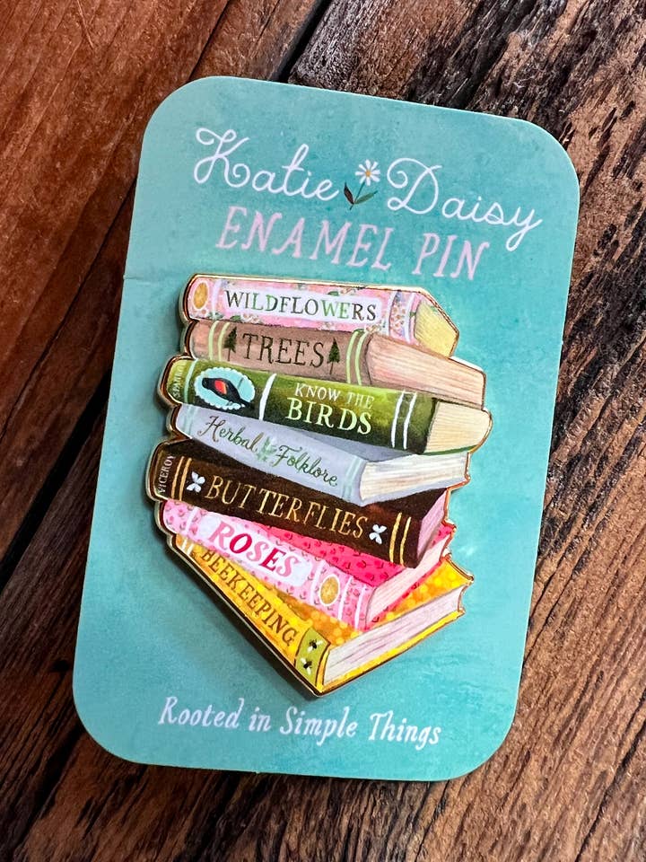 Books Enamel Pin for wholesale by Katie Daisy