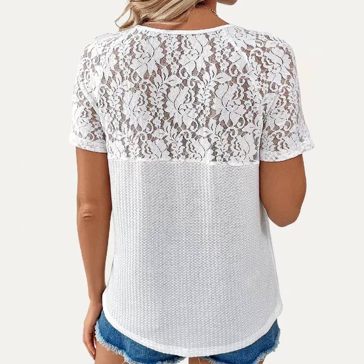 The Moment Collection - Vente Haut en maille – femme - Haut à manches courtes en maille douce et transparente Simply Cutie2