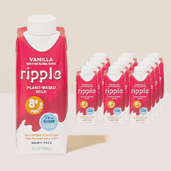 Ripple Foods – wholesale Vegetabilisk mjölk – Ripple On-The-Go Vaniljmjölk (4 lådor med 12)