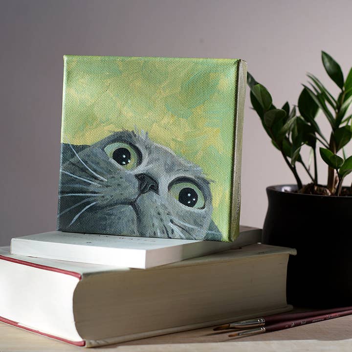 Robin Good Art & Design - Wholesale Painting/Drawing - No Personal Space Cat Painting1