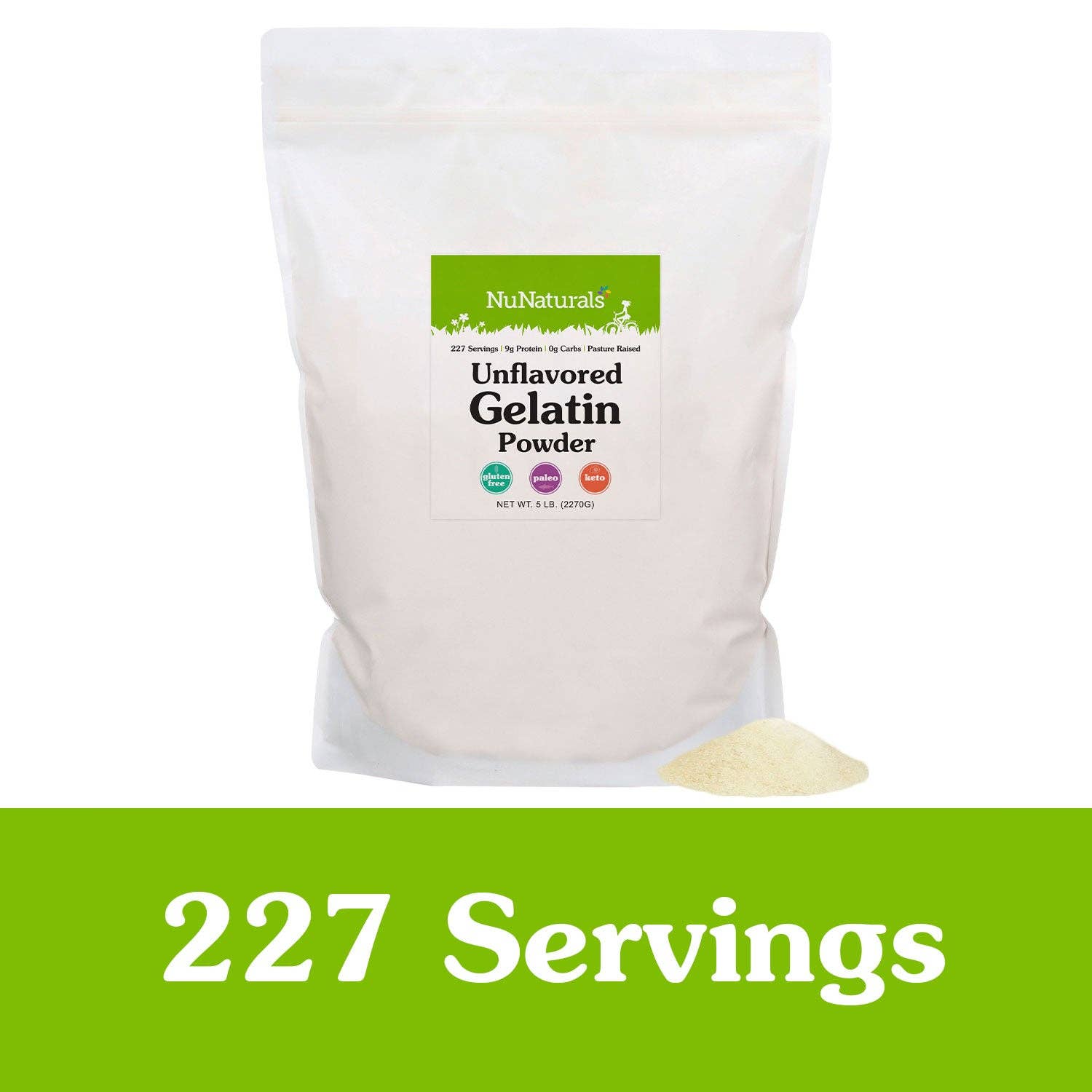 NuNaturals - Wholesale Protein/Superfood Powder - Unflavored Gelatin 1 lb (45 servings)7