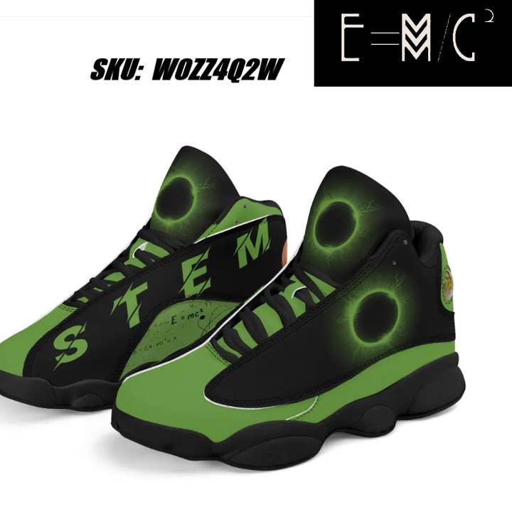 Nieuwe E=M/C2 Black Hole groene faux Lthr basketbalschoenen voor heren voor wholesale door E=M/C2
