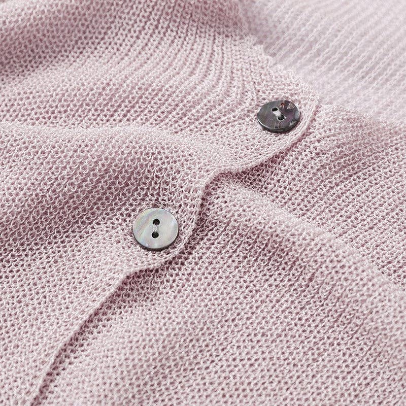 FurDecoration - Venta al por mayor Cárdigan - Mujer - Cardigan ultraligero de punto corto con mangas tres cuartos9