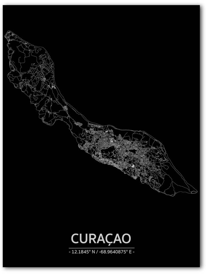Citymap Curazao | Decoración de pared de aluminio para venta al por mayor de Brandthout.