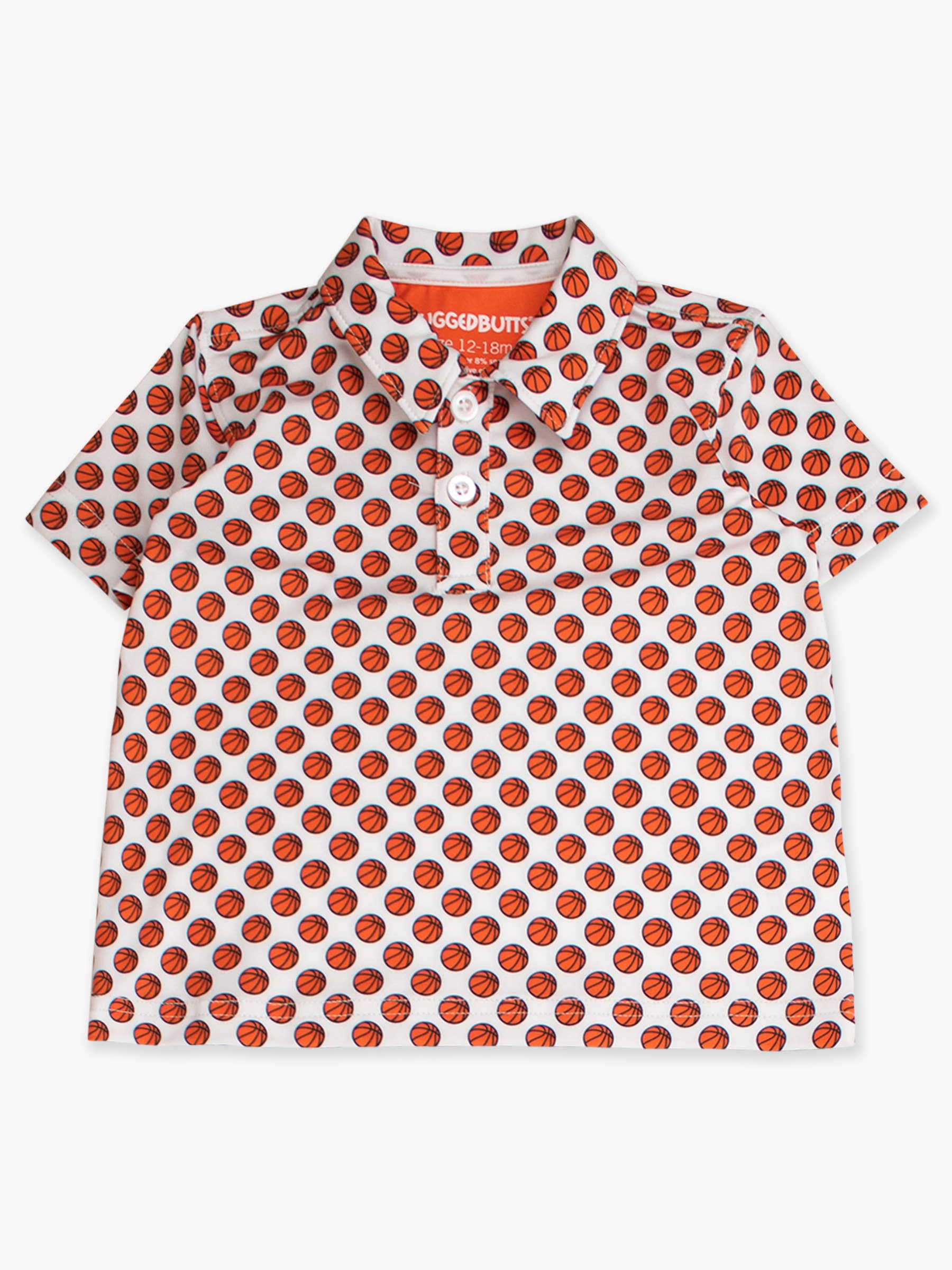 Orange Boys Basketball Madness Knit Short Sleeve Performance Polo for wholesale on Faire10