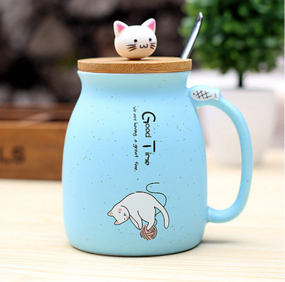 Homerely (We Cover All Import Duties) – wholesale Kaffekoppar – Kattmugg i keramik med tecknad design0